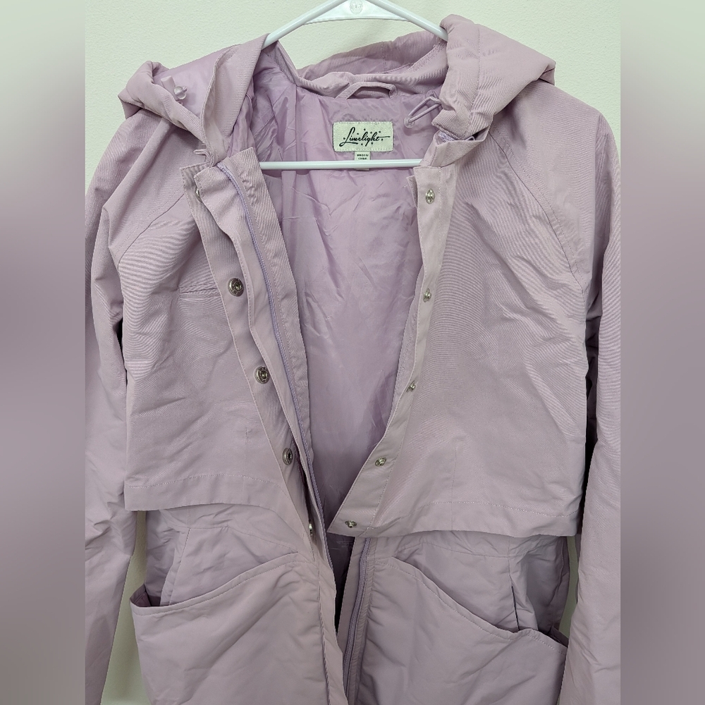 Women's Lavender Hooded Rain Jacket - Picture 3 of 5